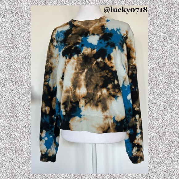 Cotton Citizen EUC Milan Crew Mock Neck Sweatshirt in Electric Current Sz S - Picture 2 of 7